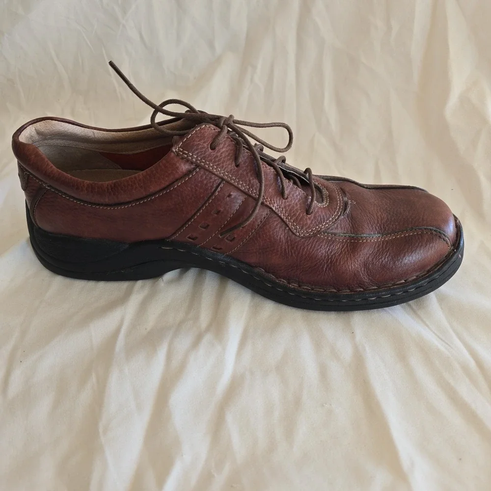 Clarks Casual Oxford Shoe 73106 Brown Leather Mens 11 M Bicycle Toe Comfort Work